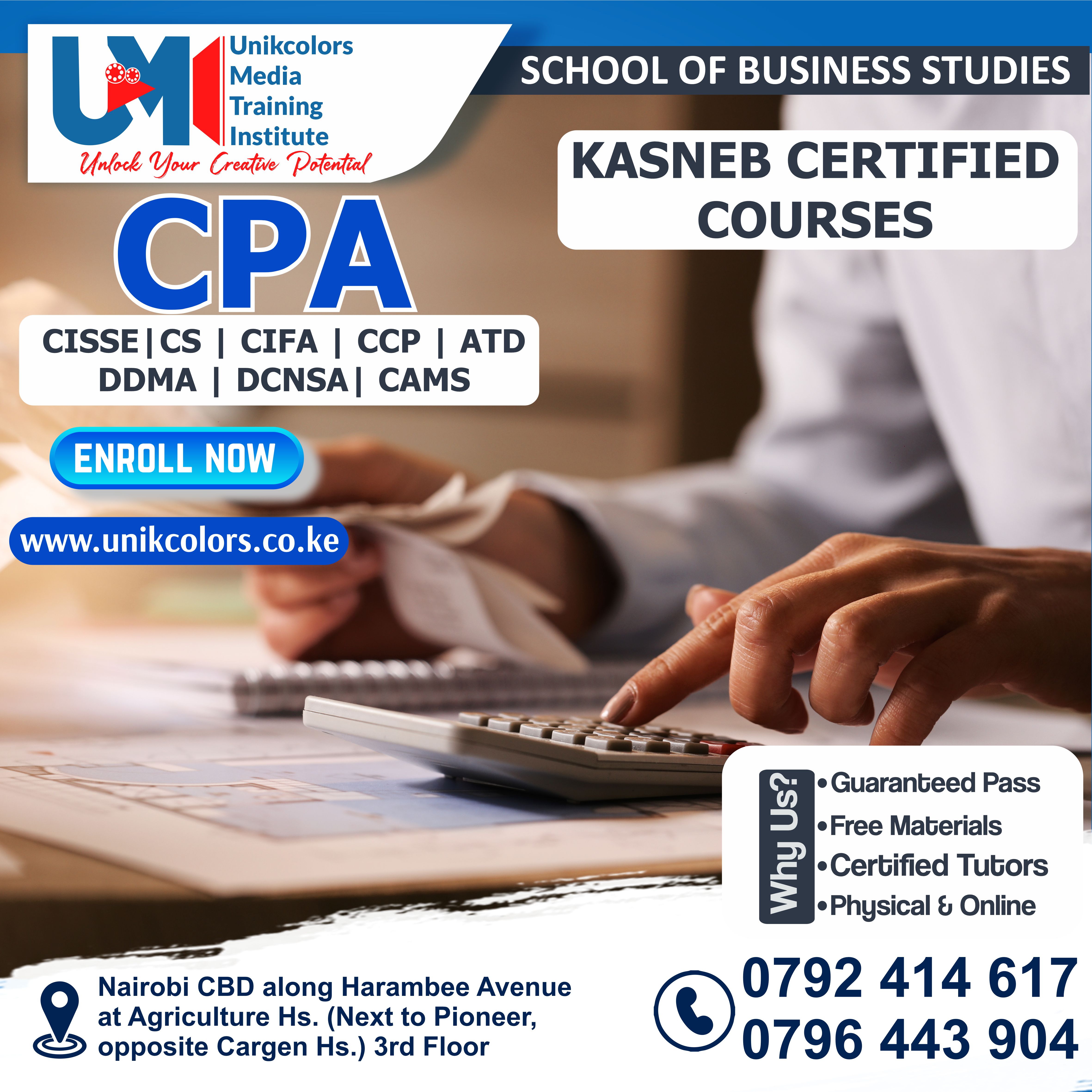 KASNEB CERTIFIED COURSES - CPA | CISSE | CS | CIFA | CCP | DDMA | DCNSA | CAMS